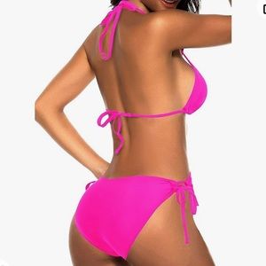 Size L - hot pink bikini.   Never worn.